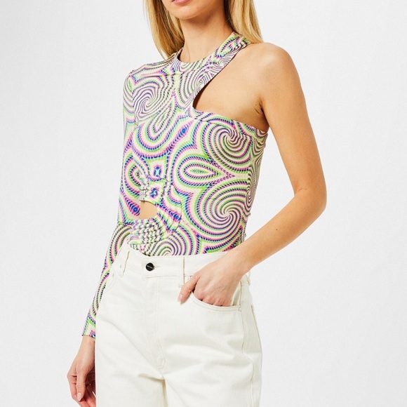 Stella McCartney Cutout Hallucinogenic Cutout Stretch Asymmetrical Shopbop Top - Picture 1 of 15